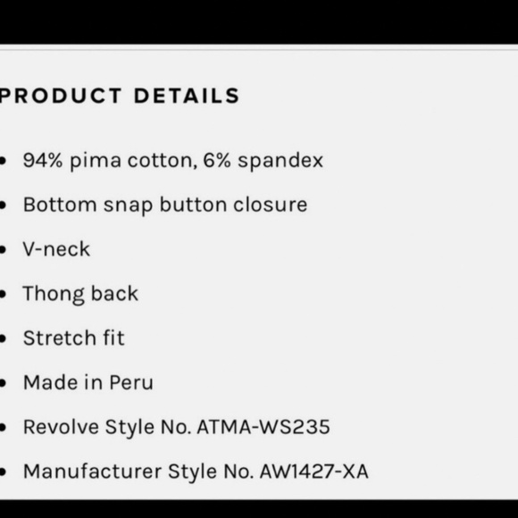 ATM Anthony Thomas Melillo Deep V-Neck Black Bodysuit - Picture 14 of 14